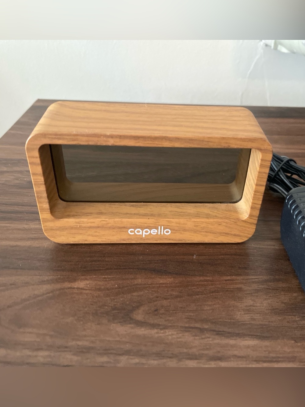 Capello Wood Finish Digital Clock - Walnut Tone